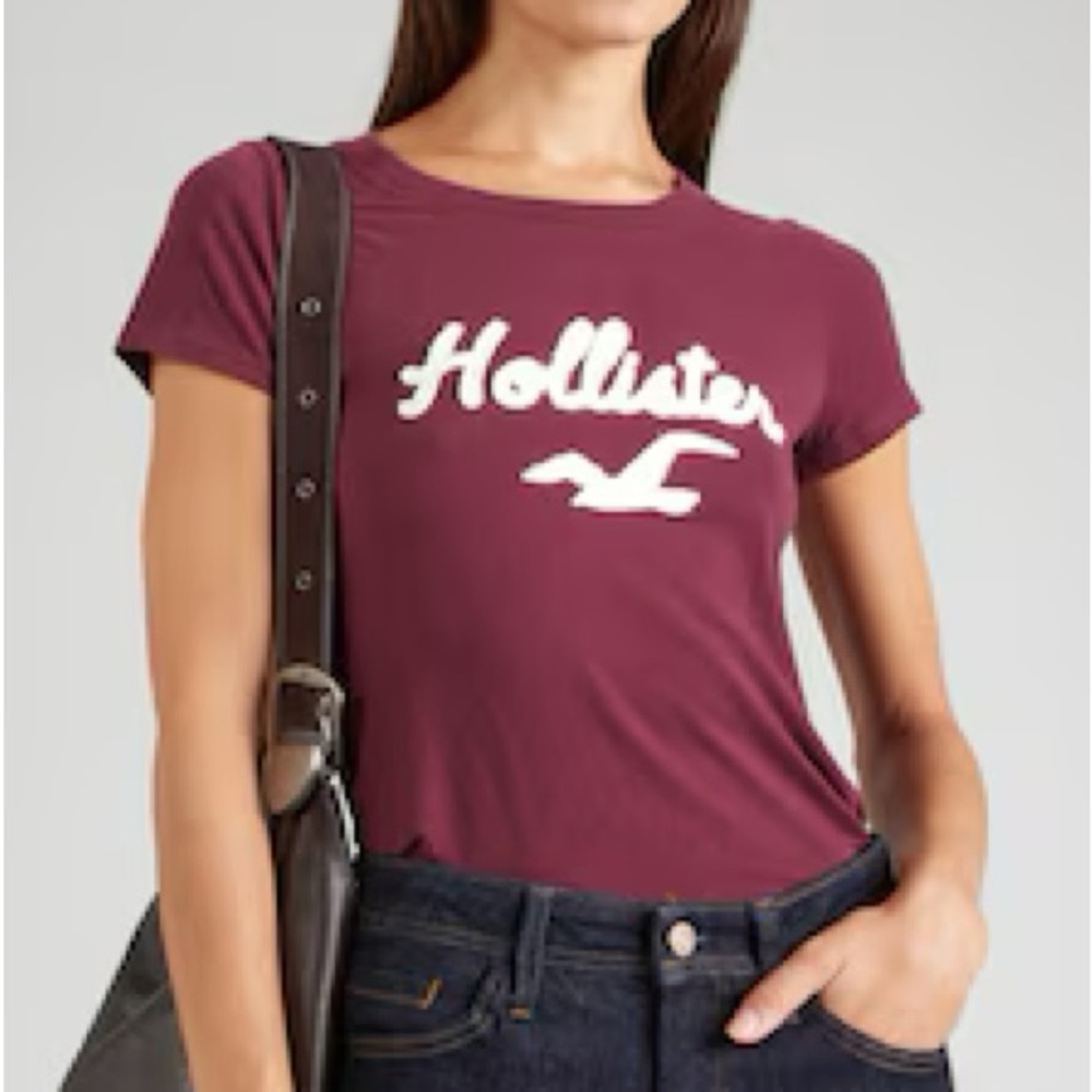 Hollister Burgundy Logo Tee 2000 Vault Edition